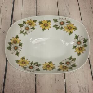 Vintage‎ Noritake 6730 Marguerite 10" Oval Serving Bowl 1970's Japan Daisies